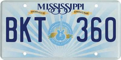 MS license plate BKT360