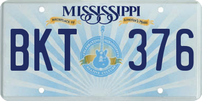 MS license plate BKT376