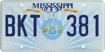 MS license plate BKT381