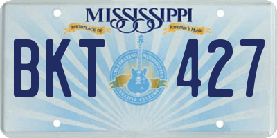 MS license plate BKT427