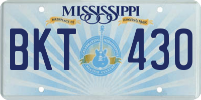 MS license plate BKT430