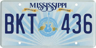 MS license plate BKT436