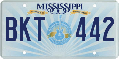 MS license plate BKT442