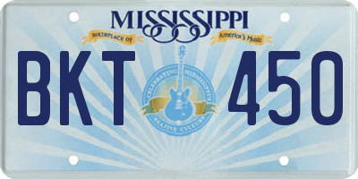 MS license plate BKT450