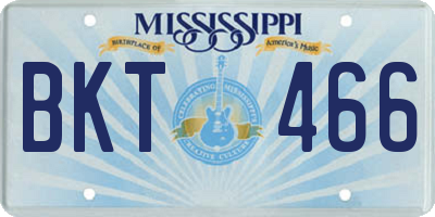 MS license plate BKT466