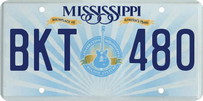 MS license plate BKT480