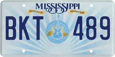 MS license plate BKT489