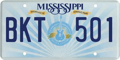 MS license plate BKT501