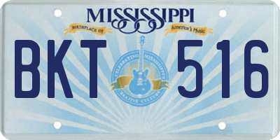 MS license plate BKT516