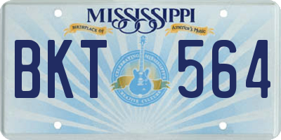 MS license plate BKT564