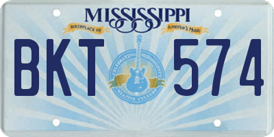MS license plate BKT574