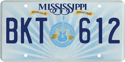 MS license plate BKT612