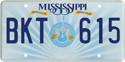 MS license plate BKT615