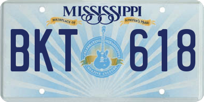 MS license plate BKT618