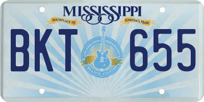 MS license plate BKT655
