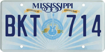 MS license plate BKT714