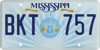 MS license plate BKT757