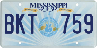 MS license plate BKT759