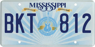MS license plate BKT812