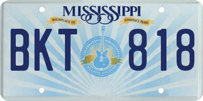 MS license plate BKT818