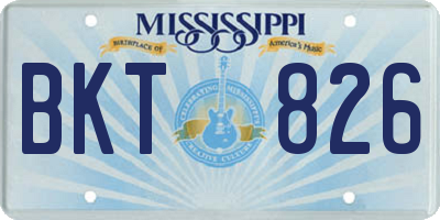 MS license plate BKT826