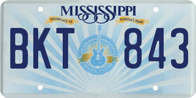MS license plate BKT843