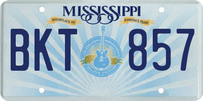 MS license plate BKT857