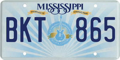 MS license plate BKT865