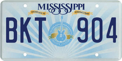 MS license plate BKT904