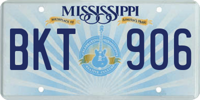 MS license plate BKT906