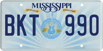 MS license plate BKT990