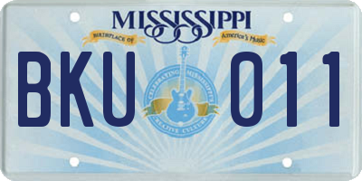 MS license plate BKU011
