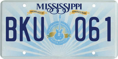 MS license plate BKU061