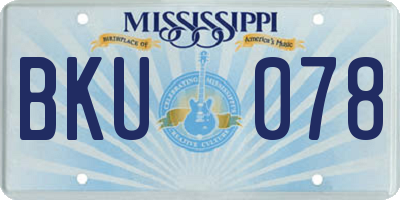 MS license plate BKU078