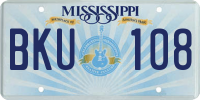 MS license plate BKU108
