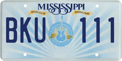 MS license plate BKU111