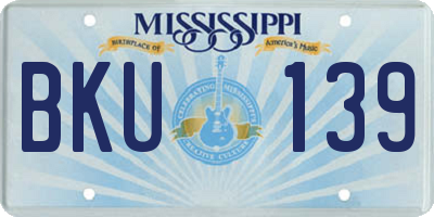 MS license plate BKU139
