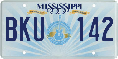MS license plate BKU142