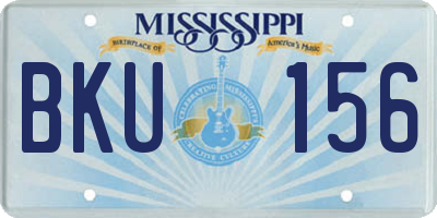 MS license plate BKU156