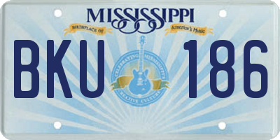 MS license plate BKU186