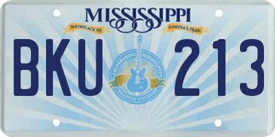 MS license plate BKU213