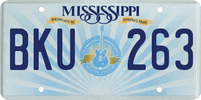 MS license plate BKU263