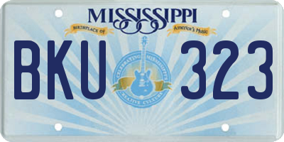 MS license plate BKU323