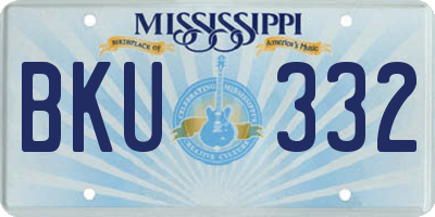 MS license plate BKU332