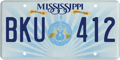 MS license plate BKU412