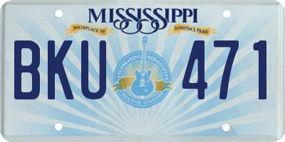MS license plate BKU471