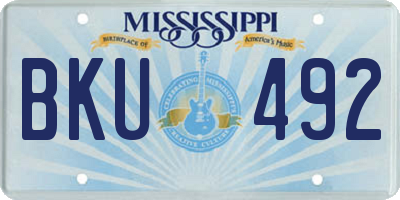 MS license plate BKU492