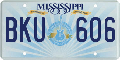 MS license plate BKU606