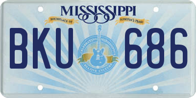 MS license plate BKU686