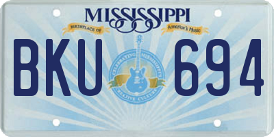 MS license plate BKU694